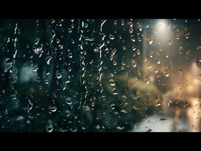 Heavy Rain on Window Overlooking Night Garden for Deep Sleep & Insomnia ASMR (5 Min Black Screen)
