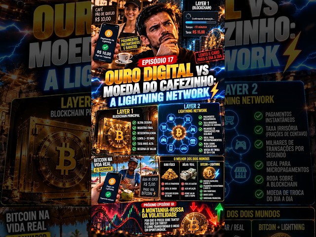 Episódio 17: Ouro Digital vs Moeda do Cafézinho: A Lightning Network