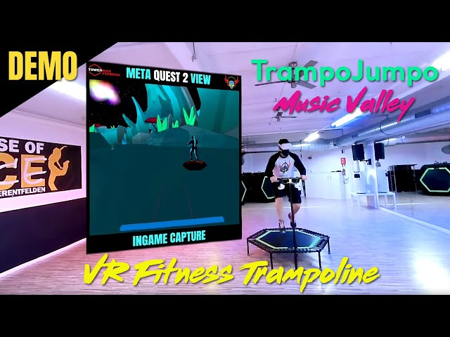 Fitness Trampoline Workout in VR: TrampoJumpo - Music Valley - Demonstration | Meat Quest 2