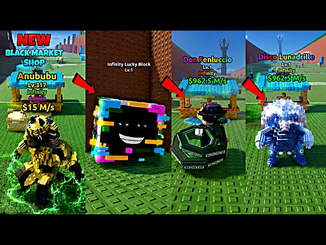 Trading All My ANUBUBU In Black Market Shop For RANDOM Infinity Block In Escape Tsunami For Brainrot