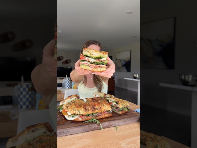 Craving an insane Italian sandwich… #cooking #cookingshorts #shorts #asmr #sandwich #recipe