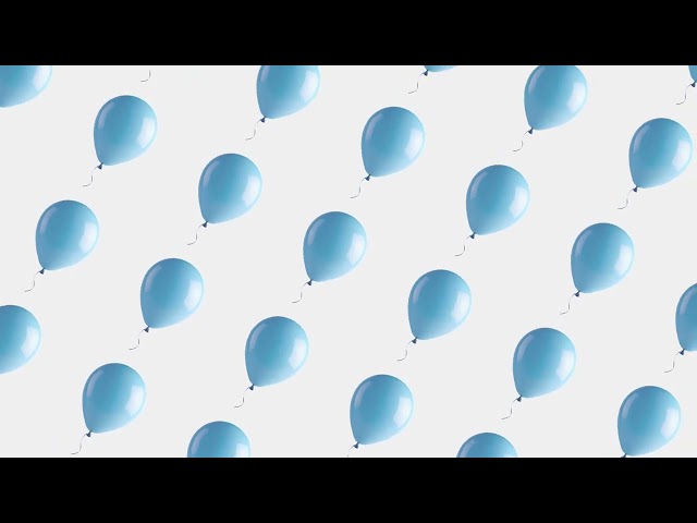 Seamless Loop of Blue Balloons Floating on White Background