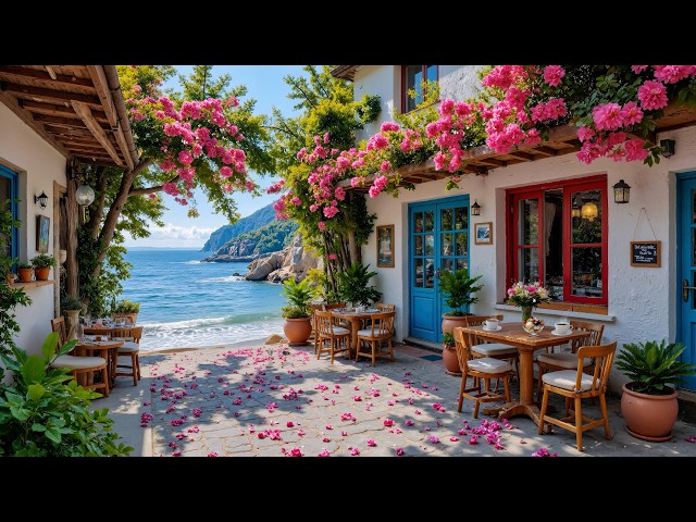 Tropical Summer Bossa Nova 🌴 Beach Cafe Ambience & Ocean Wave Sounds for a Good Mood | Seaside