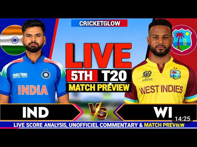 🔴IND vs WI 5th T20I Fan chat, Live Match Preview | India vs West Indies | Live Score and Commentary