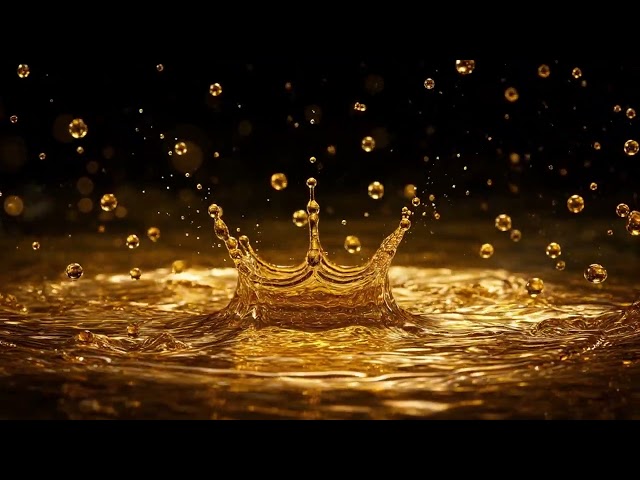 Golden Liquid Splash Crown Seamless Loop 4K No Copyright