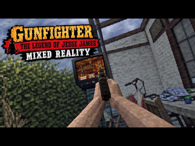 PS1 Gunfighter: The Legend Of Jesse James Mixed Reality With a VR Light Gun In My Backyard