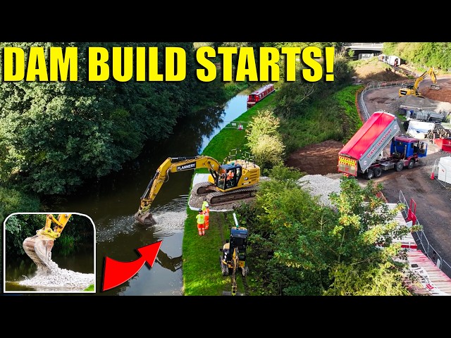 Whitchurch Canal Breach Update, Stone Dam Construction Starts!