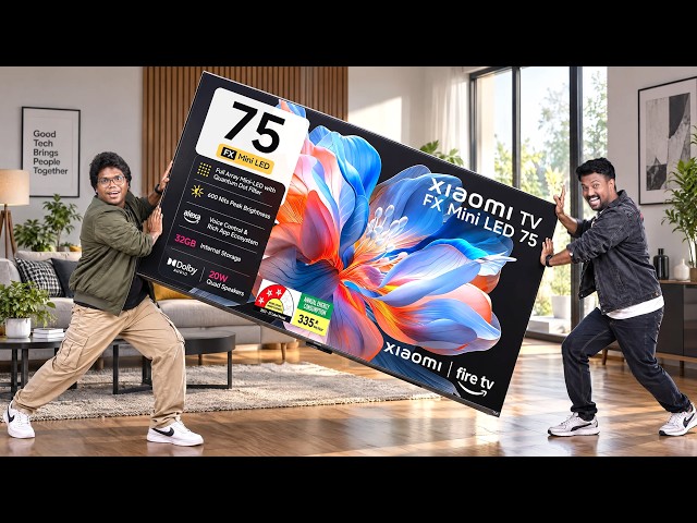 😳 Ого, какой огромный 📺 ТВ! 🤩 Xiaomi FX Mini LED 75" ⭐ Техно-суперзвезда ⭐️