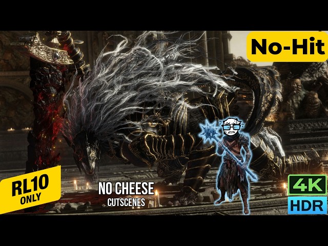 Lvl 10 Maliketh NO HIT - Cold Morning Star is Broken | No Damage | EldenRing RL10 Challenge | 4K HDR