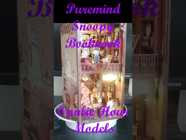 ☕📚Puremind Snoopy Book Nook Model Short😁🚲