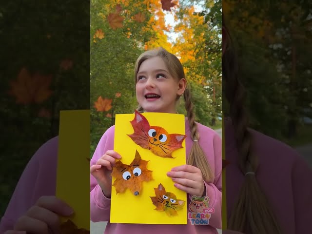 🍁 Autumn Leaves Become Cute Animals! 🦔 #DIY #Kids