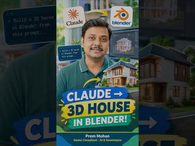 The Fastest Way to Model a House in Blender ⚡ #Shorts #AI