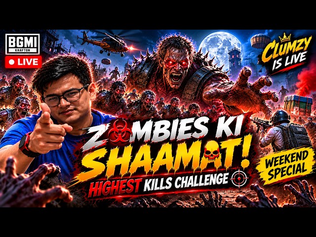 🧟 ZOMBIES KI SHAAMAT! 😂 MAX KILLS CHALLENGE | BGMI ZOMBIE MODE LIVE 🔴