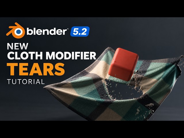 Blender 5.2 Tear Cloth - NEW Modifier | Beginner Tutorial