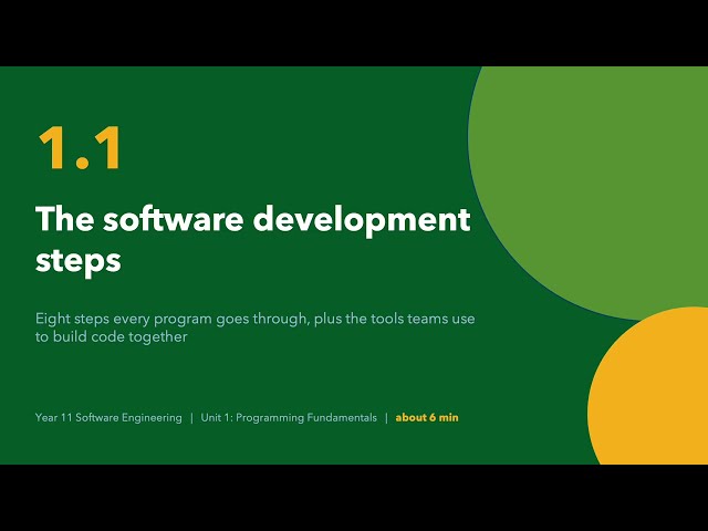 01.01:  The Software Development Cycle (Year 11)