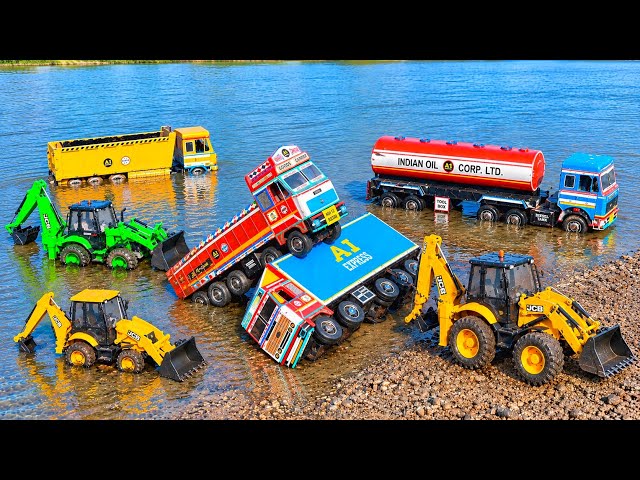 Jcb gadi video | Tata SIGNA Dumper Accident Pulling out Jcb 3dx | Jcb tractor video | new Cartoon