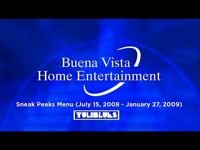 Disney / Buena Vista Home Entertainment Sneak Peeks Menu (July 15, 2008 - January 27, 2009)
