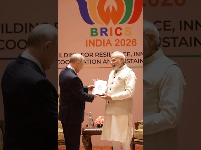 PM Modi presents a Russian translation of Thirukkural to President Putin