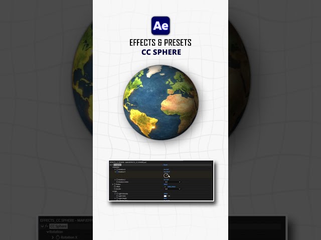 C Sphere in After Effects | Turn Any 2D Image into a 3D Sphere #aftereffects #ccsphere #shorts