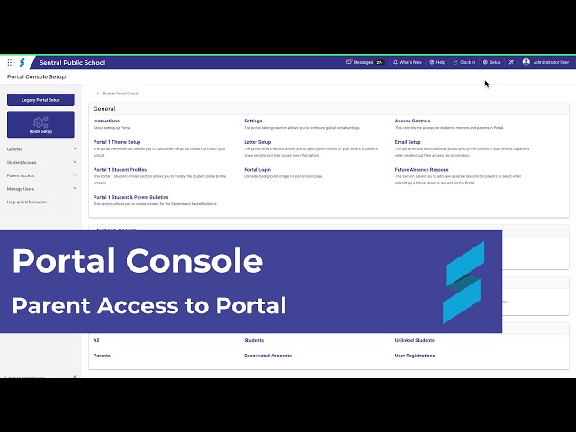 Portal Console Setup | Parent Access to Portal with Access Keys