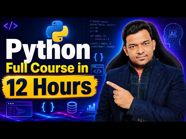 Python Tutorial for Beginners | Python Full Course | Learn Python Programming in 12 Hours