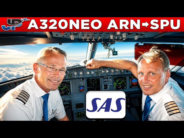 SAS Airbus A320NEO Cockpit Stockholm🇸🇪 to Split🇭🇷