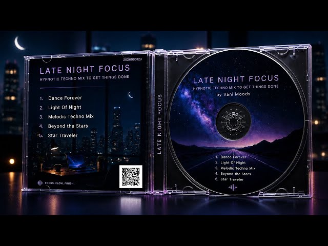 Late Night Focus - Hypnotic Techno Mix To Get Things Done - Mix Tape 1 | by Vani Moods