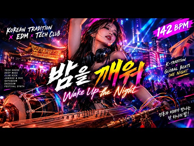 🔥 밤을 깨워 (Wake Up the Night) | K-TRADITION × TECH HOUSE × EDM | 142 BPM