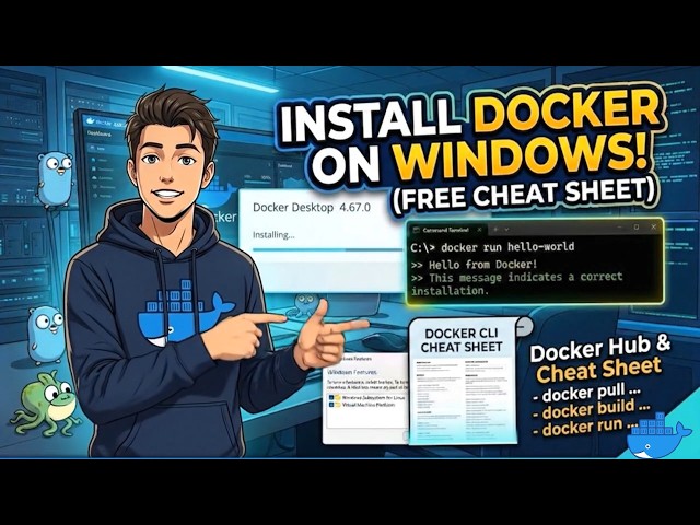 How to Install Docker on Windows | System Requirements, Run Containers, Docker Hub & Commands