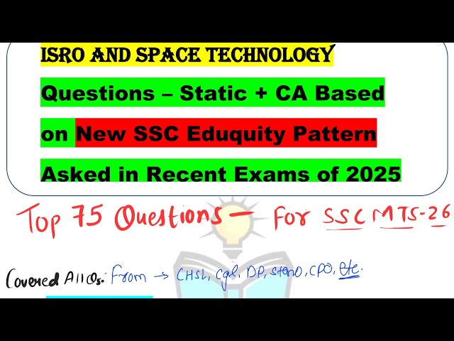 SSC New Pattern Space Tech 😳 ISRO Questions Repeating | One SHOT for SSC MTS 2026 | All Exam Mocks