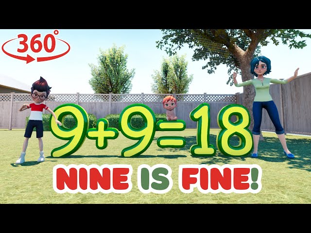 Super Fun Adding with 9! ➕🎉 Learn 9+1 to 9+10 in a Cool 360° Video!