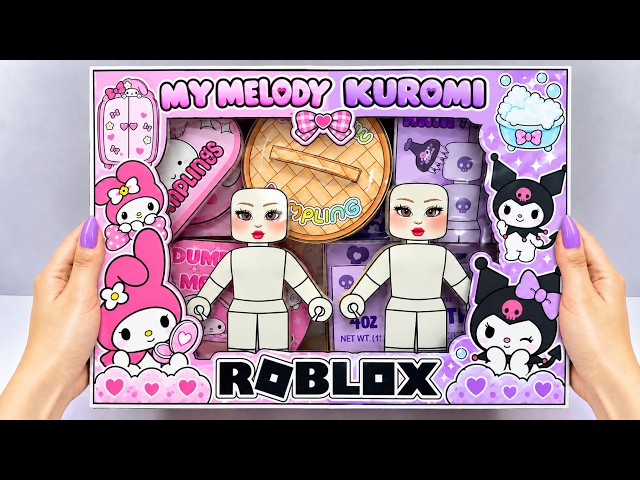 [💜Paper DIY💜] Kuromi vs My Melody ROBLOX Blind Bag Unboxing | Build a $1,000 House + Outfits | ASMR