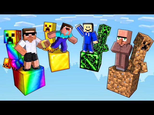 Carry vs Friends: Creeper One Block Battle in Minecraft..