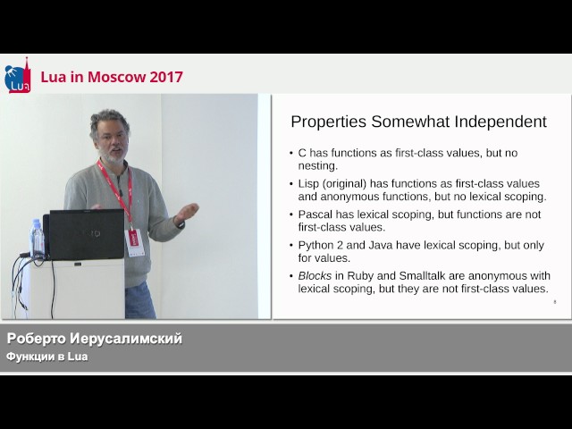 Functions in Lua, Roberto Ierusalimshy, PUC-Rio: LIM'17 talk 1