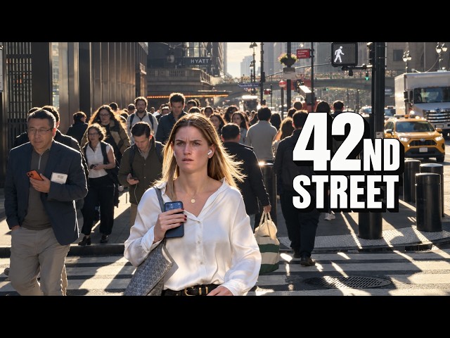 This Is NYC’s Most Famous Street Before 9AM | 42nd Street Walk 4K