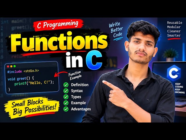 Functions in C | C Programming Tutorial for Beginners 💻