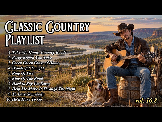 Golden Classic Country Music Timeless 60s, 70s, 80s - Wonderful Tonight, Take Me Home Country Roads