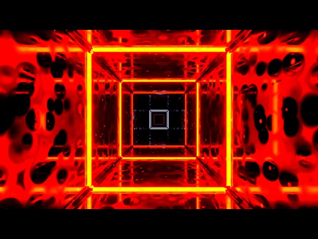 🔷 4K Screensaver – Red & White Neon Corridor – VJ Visual (No Sound)