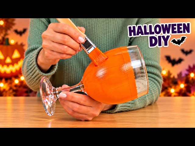 DIY Light-Up Halloween Decorations from Glasses 🎃 | Easy Halloween Craft