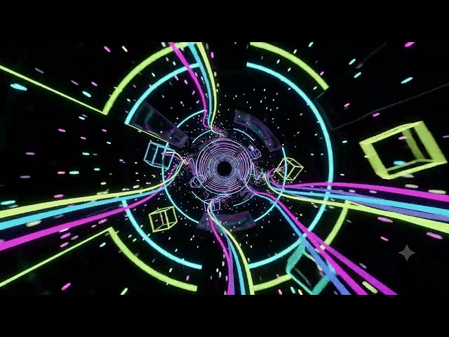 Neon Hyperdrive Tunnel 🚀 4K | Futuristic 3D Neon VJ Loop | Cosmic DJ Visuals