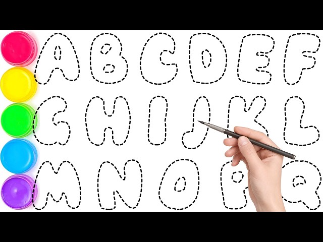 ABCDEFGHIJKLMNOPQRSTUVWXYZ, How to Draw & Paint ABC Alphabets | Alphabet Tracing for Kids, KS ART