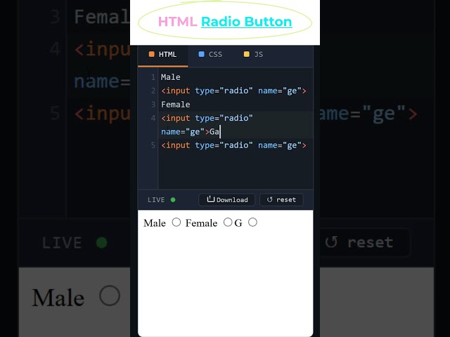 HTML Radio Buttons #coding #htmltutorial #csstutorial