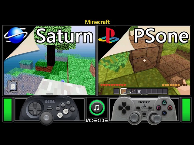Minecraft (Sega Saturn vs PlayStation) Real Hardware Comparison