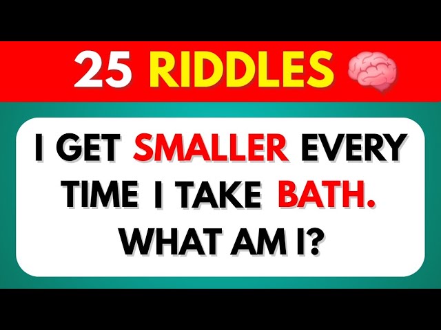 25 Tricky Riddles Only Smart People Can Solve 🧠 || BEST RIDDLE QUIZ🧩