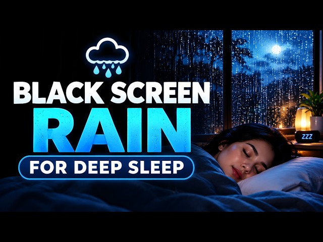 Soothing Rain Sounds Pitch Black Screen | Ultimate Dark Screen White Noise for Sleeping & Insomnia