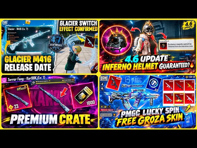 M416 GLACIER SWITCH EFFECT CONFIRMED 🔥 M4 GLACIER RETURN & INFERNO HELMET RETURN | NEW PREMIUM CRATE