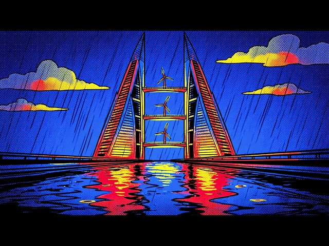 Bahrain World Trade Center in the Rain 🌧️ | 4K Ambient Loop | 1 Hour