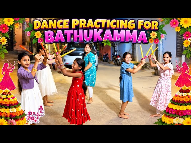 Dance practicing for bathukamma ❤️❤️❤️ janavi gayathri videos 