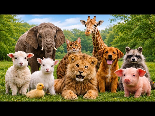 Cute Animals & birds Sounds for Kids🐄🐅🐈 | Learn Animal Names & Sounds cat, #animalsforkids🐇🐿️🐔🐅🐍🐀