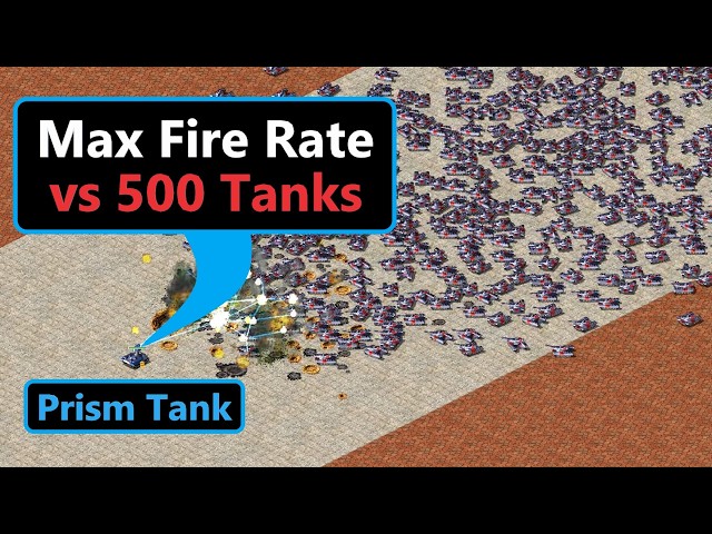 Max Fire Rate Prism Tank SHREDDING Everything! - Red Alert 2